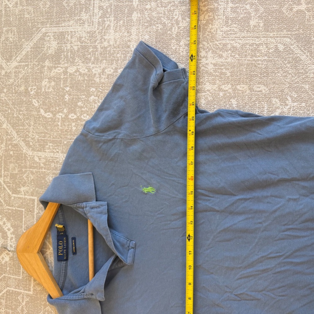 Polo Ralph Lauren Custom Slim Fit Blue Polo Shirt Mens - Picture 4 of 5